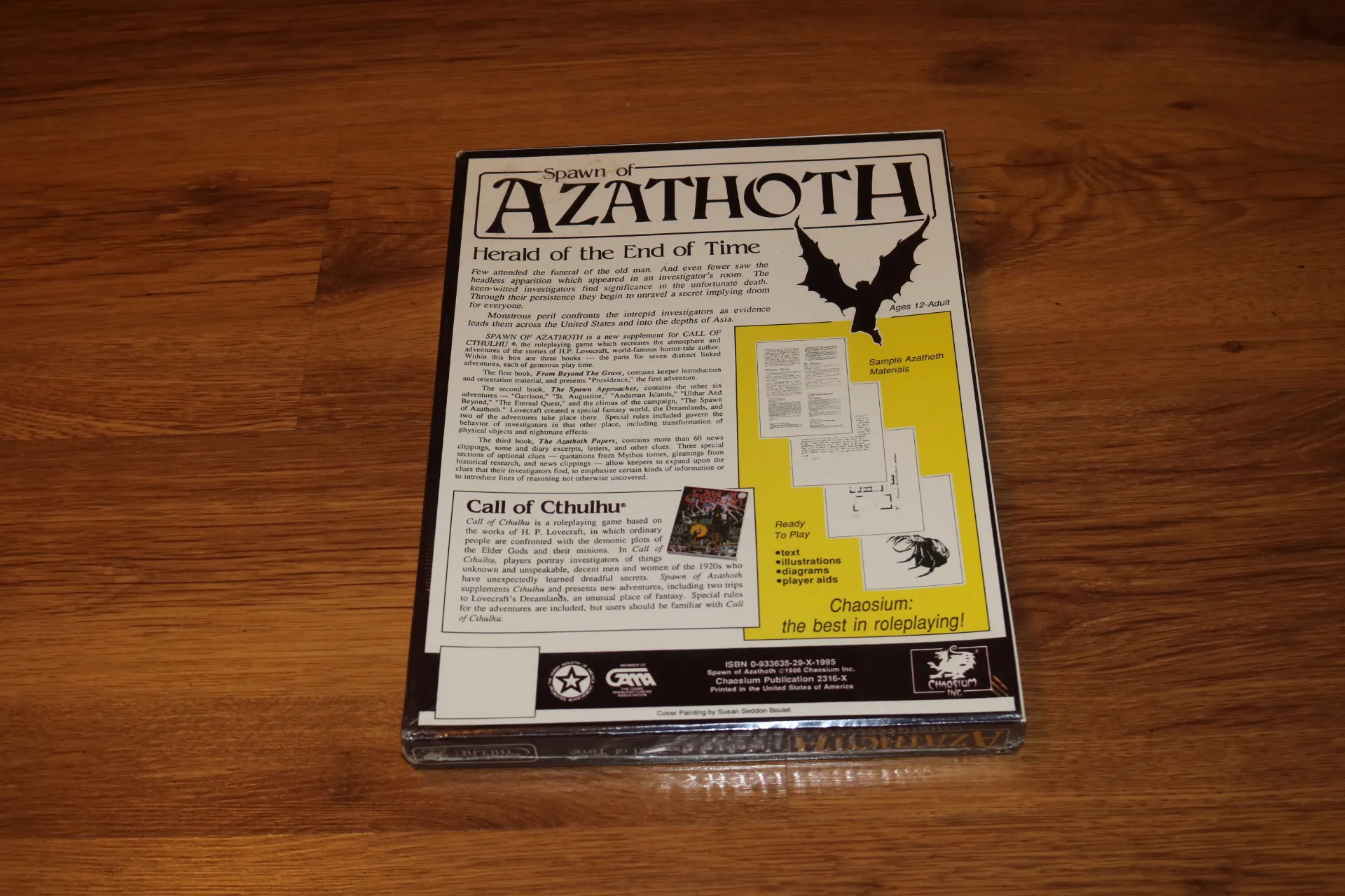 Chaosium Call Cthulhu Spawn Azathoth sealed box rpg Lovecraft Llamada juego rol caja inglés precintada Semilla 1986 - Imagen 2