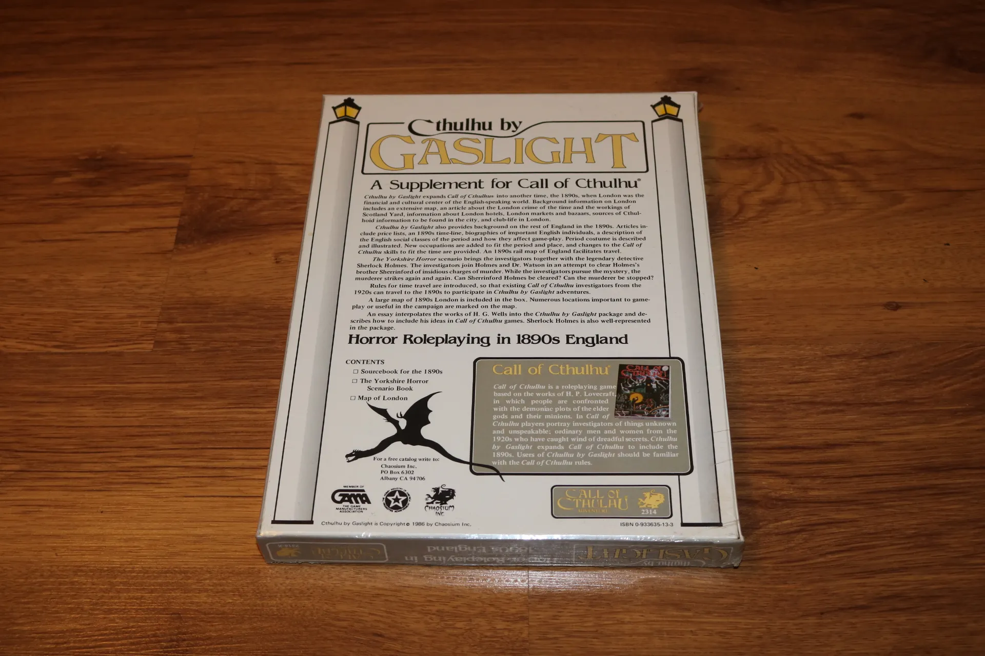 EN NUEVO Cthulhu By Gaslight suplemento en caja La Llamada de Cthulhu juego rol inglés 1986 Chaosium - Imagen 2