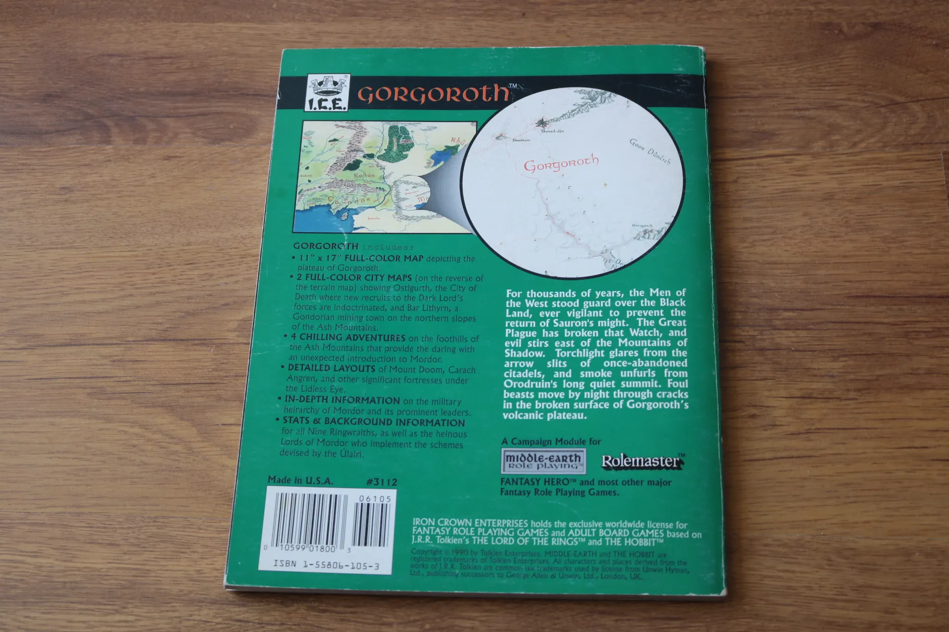 EN ICE MERP Gorgoroth 1990 Middle-Earth rpg supplement book libro módulo juego rol #3112 - Imagen 2