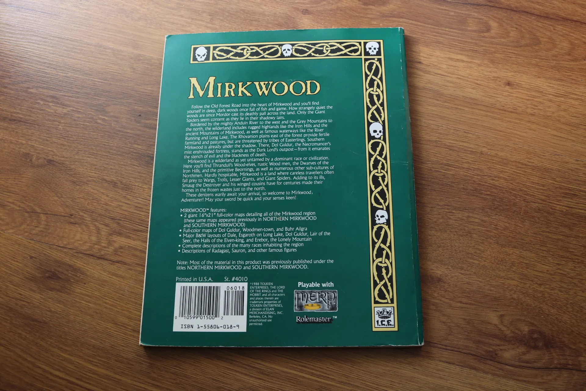 EN ICE MERP Mirkwood Wilds Rhovanoin 1988 Middle-Earth rpg supplement book libro módulo juego rol #4010 - Imagen 2